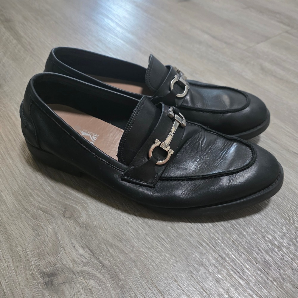 Salvatore Ferragamo Mens 11.5 2E Black Leather Gancini Bit Loafers Made in Italy - Picture 2 of 11